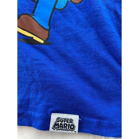Super Mario Men's XXL Blue Graphic Tee Featuring Mario Luigi Yoshi & Toad - Picture 3 of 6